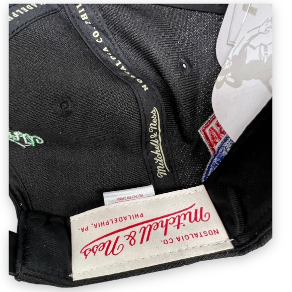 Boston Celtics Men's Snapback Black Hat Mitchell Ness NBA Draft‎ HWC Pro Cap - Picture 5 of 6